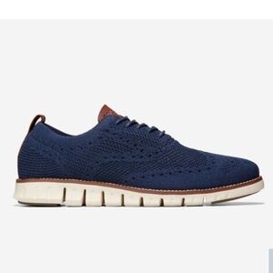 Cole Haan Men's ZERØGRAND Wingtip Oxfords marine blue 11.5 office preppy